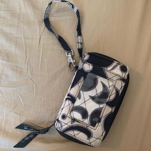 vera bradley wristlet b&w USED